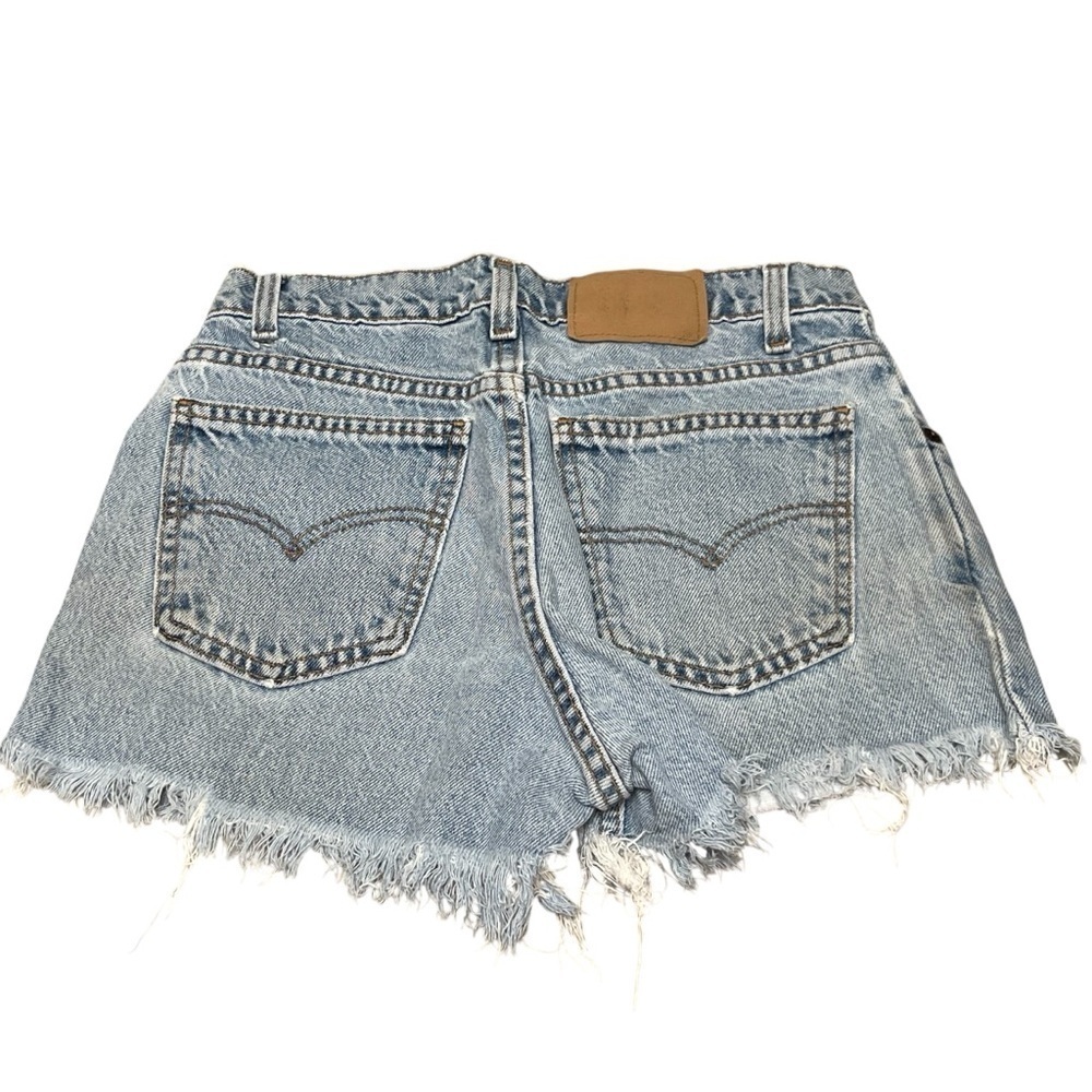 Vintage Orange Tab Levi’s Distressed Cut Off Midrise Denim Shorts Waist 28”